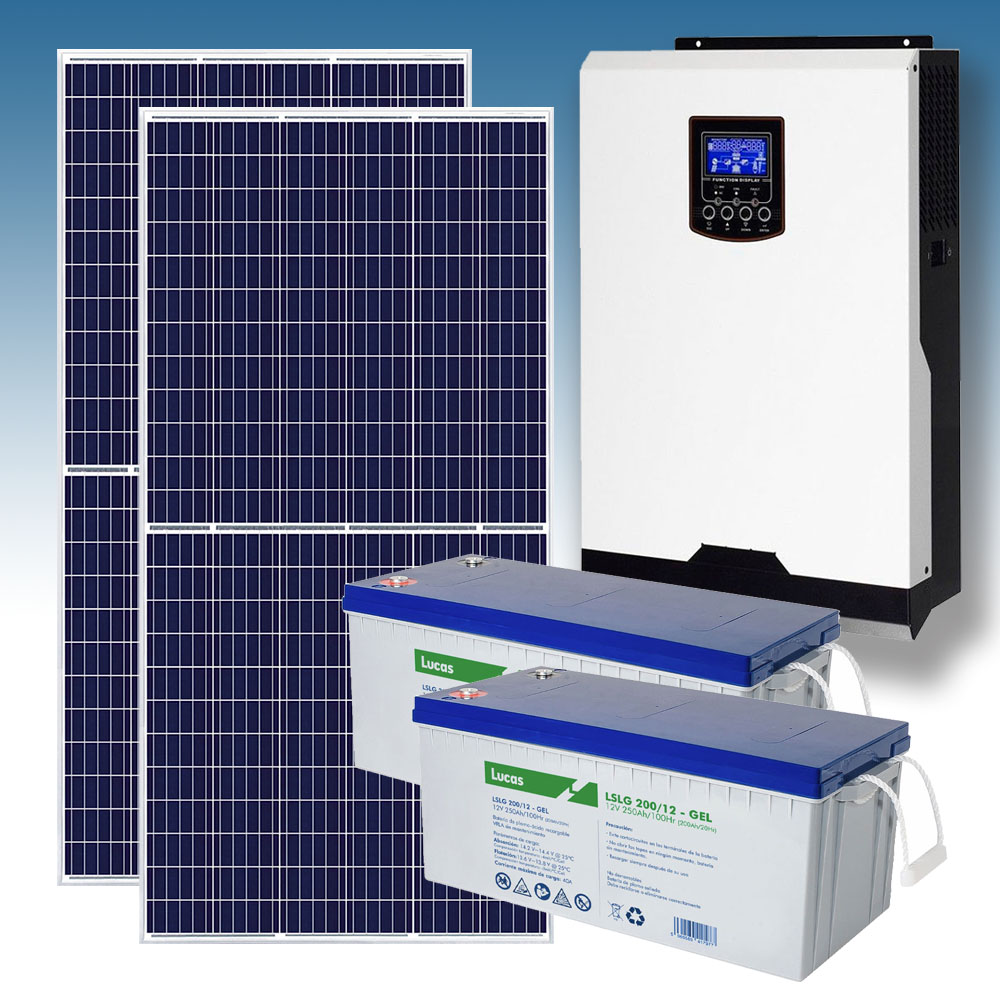 Kit Solar Fotovoltaico 6500Wh/dia con Baterías de Litio 5.6kWh 24V