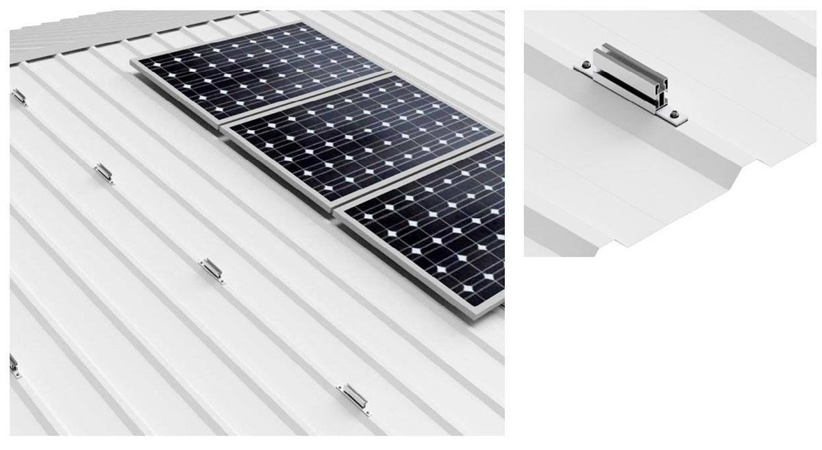 Soporte para 1 placa solar coplanar (paneles hasta 2400x1134mm)